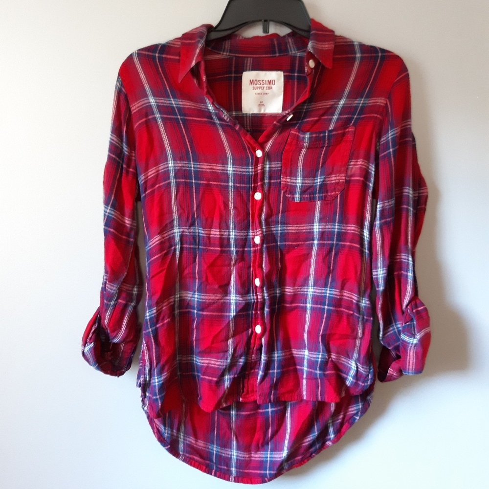 Red Plaid Button Up Shirt